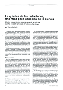 Química de las Radiaciones: Ciencia Poco Conocida