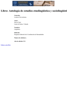 Antología de estudios etnolingüística y sociolingüísti