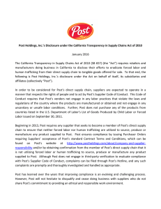 California Transparency in Supply Chains Act of 2010