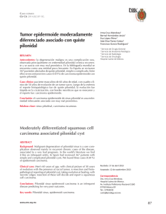 tumor epidermoide moderadamente diferenciado asociado con