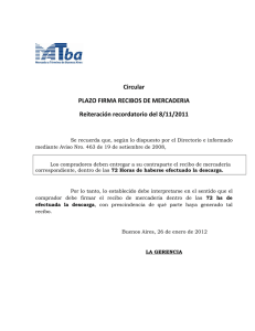 Circular PLAZO FIRMA RECIBOS DE MERCADERIA Reiteración