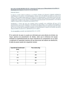 R/ la restricción de peso no puede ser eliminada