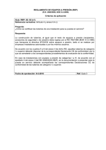 REGLAMENTO DE EQUIPOS A PRESIÓN (REP) Criterios de