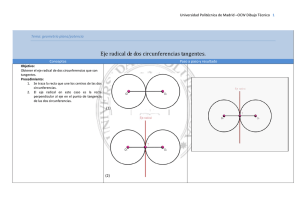 Eje radical de dos circunferencias tangentes.
