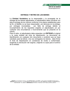 condición entrega y retiro de bienes