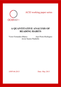 ACEI working paper series A QUANTITATIVE ANALYSIS OF