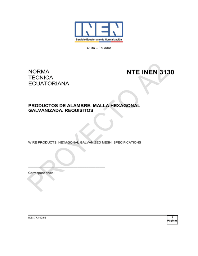 3130 - Servicio Ecuatoriano De Normalización