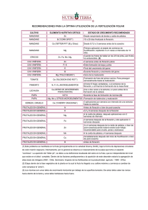® RECOMENDACIONES PARA LA ÓPTIMA UTILIZACIÓN DE LA