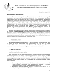 Carta a las entidades de las tres Congregaciones montfortianas en