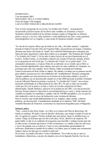 ENTREVISTA - Carlos Ruiz Zafón