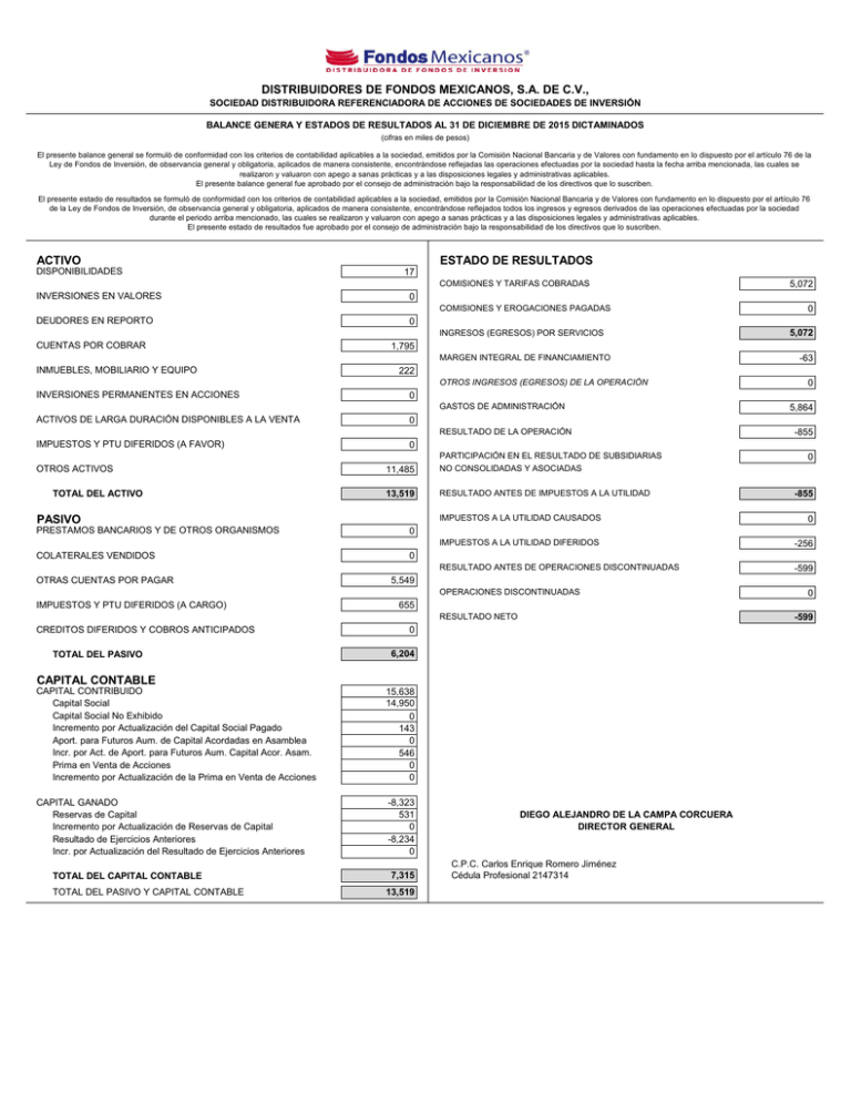 Activo Estado De Resultados Pasivo Capital Contable 3224