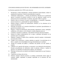 FUNCIONES GENERALES DE TÉCNICO DE ENFERMERÍA DE
