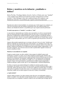 Robos y mentiras en la infancia