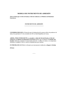 (To be signed by the Head of State, Head of Government or Minister
