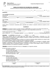 MODELO DE CONTRATO DE CELEBRACION y BANQUETES En a