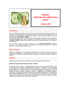 curso: “gestor de creditos y caja”