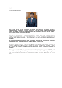 Reseña Prof. Alfredo Martínez Corona Nace un 4 de abril de 1967