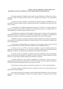 Reglamento de seguridad contra incendios en