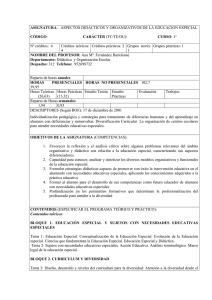 Aspectos Didádticos y Organizativos de la Educación Especial