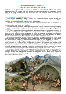 Actividad en equipos: EL PALEOLÍTICO Historia