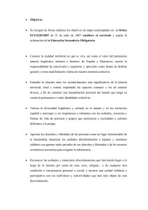 • Objetivos • Se recogen de forma sintética los objetivos de etapa