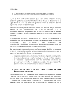 ECOLOGIA. 1. LA RELACIÓN QUE EXISTE ENTRE AMBIENTE