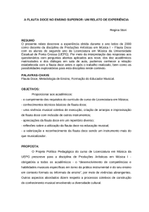 A Flauta Doce no Ensino Superior: Um Relato de Experiência