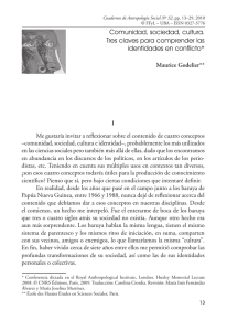 Comunidad, sociedad, cultura. Tres claves para comprender las