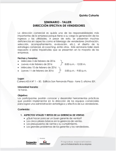 SEMINARIO - TALLER: DIRECCIÓN EFECTIVA DE VENDEDORES