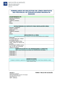 Red de comunicaciones seguras. Solicitud de servicio