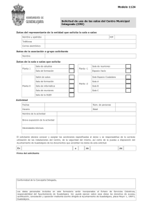 Modelo 1124 Solicitud de uso de las salas del Centro Municipal