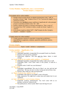 Verbos Modales: Significados, usos y características.