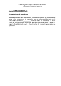Asunto: PÁRRAFOS DE ÉNFASIS Otras situaciones de