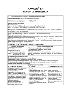 NAVAJO® SP: Tarjeta de Emergencia y Seguridad Química