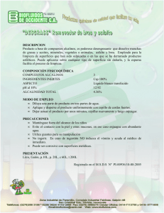 DESCRIPCION Producto a base de compuestos alcalinos, es