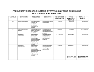 Presupuesto Recurso Humano