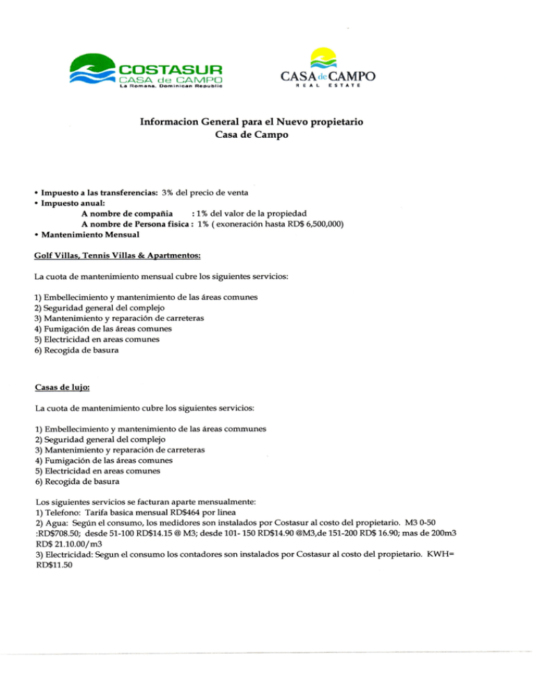 costasur Casa de Campo Real Estate