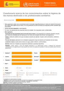 Cuestionario de Higiene de Manos para Profesionales Sanitarios