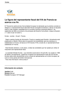 La figura del representante fiscal del IVA de Francia se