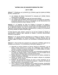 SISTEMA LEGAL DE UNIDADES DE MEDIDA DEL PERU LEY N