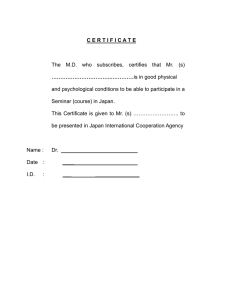 CERTIFICATE The MD who subscribes, certifies that Mr.