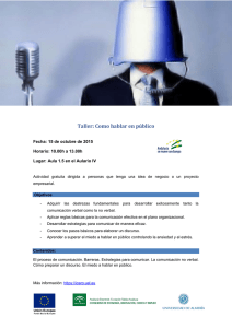 Taller: Como hablar en público