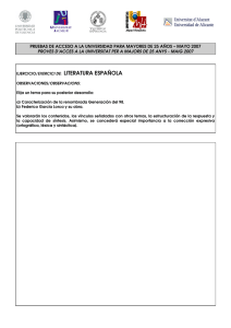 EJERCICIO/EXERCICI DE: LITERATURA ESPAÑOLA