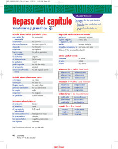 Vocabulario y gramática