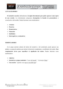 Gramática Española: Actualizadores y Modificadores
