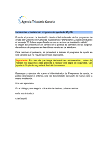 Incidencias – Instalación programa de ayuda de SSyDD Durante el