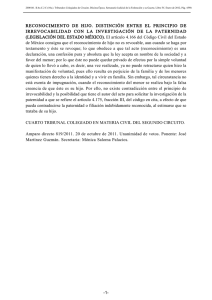 RECONOCIMIENTO DE HIJO. DISTINCIÓN ENTRE EL PRINCIPIO