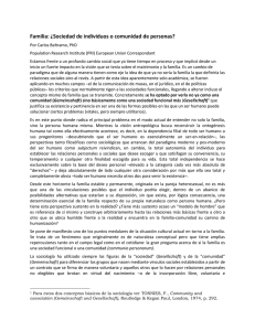 Familia: ¿Sociedad de individuos o comunidad de personas?