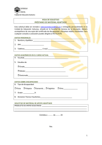 HOJA DE SOLICITUD PRÉSTAMO DE MATERIAL ADAPTADO