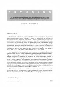 EL TRATAMIENTO DE LA INCERTIDUMBRE EN LA ENSEÑANZA